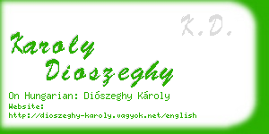 karoly dioszeghy business card