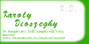 karoly dioszeghy business card